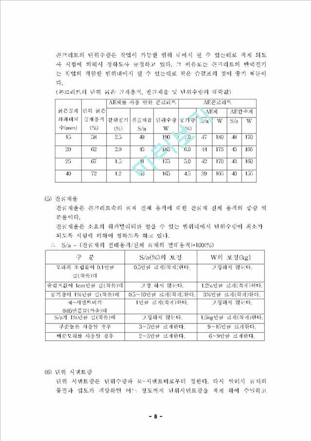 시멘트 콘크리트 배합설계,  슬럼프 시험 및 압축강도 시험.hwp