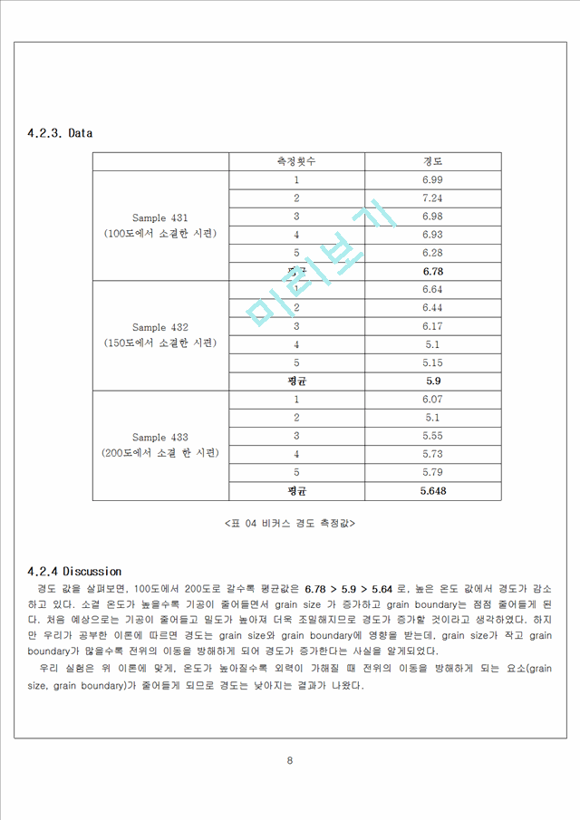 신소재공학실험 - 소결온도에 따른 주석(Sn)의 특성변화 측정.hwp