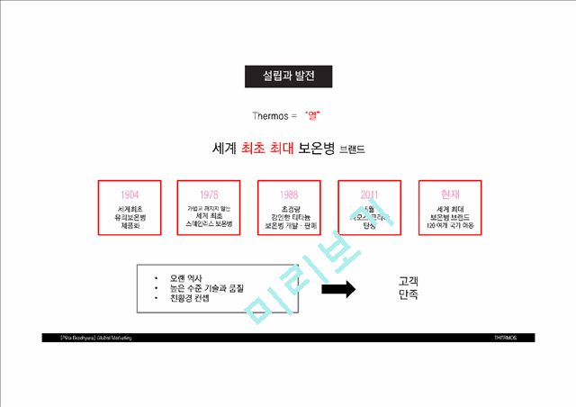 써모스의 기업소개와 시장상황,SWOT분석,STP전략,한계점 및 개선방안.pptx