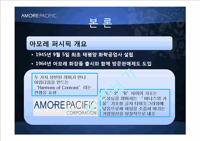 아모레퍼시픽,아모레퍼시픽마케팅전략,아모레퍼시픽프랑스진출 및 중국진출사례,AMOREPACIFIC.ppt