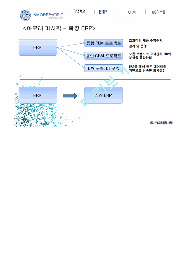 아모레퍼시픽,CRM시스템,브랜드마케팅,서비스마케팅,글로벌경영,사례분석,swot,stp,4p.pptx