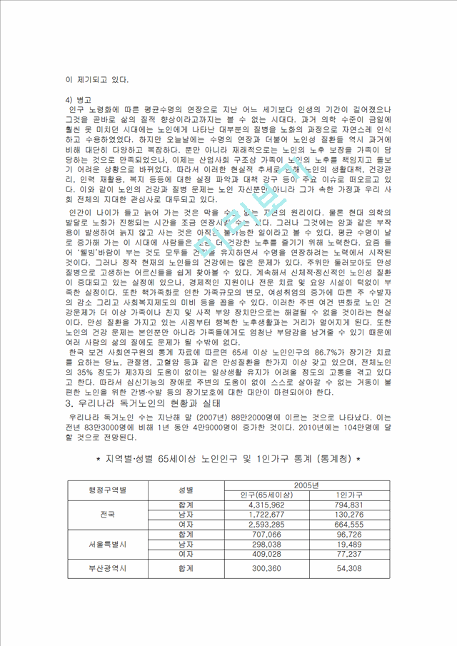 우리나라 노인복지의 현황과 문제점.hwp