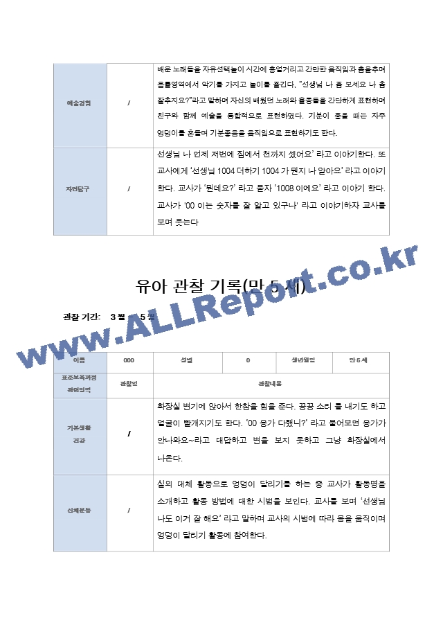 유아 관찰 일지기록 만5세 22명  3-5월.hwp