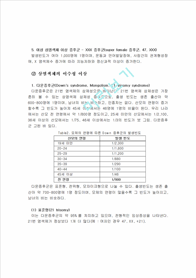 유전학레포트사람염색체의수적형태적이상.hwp