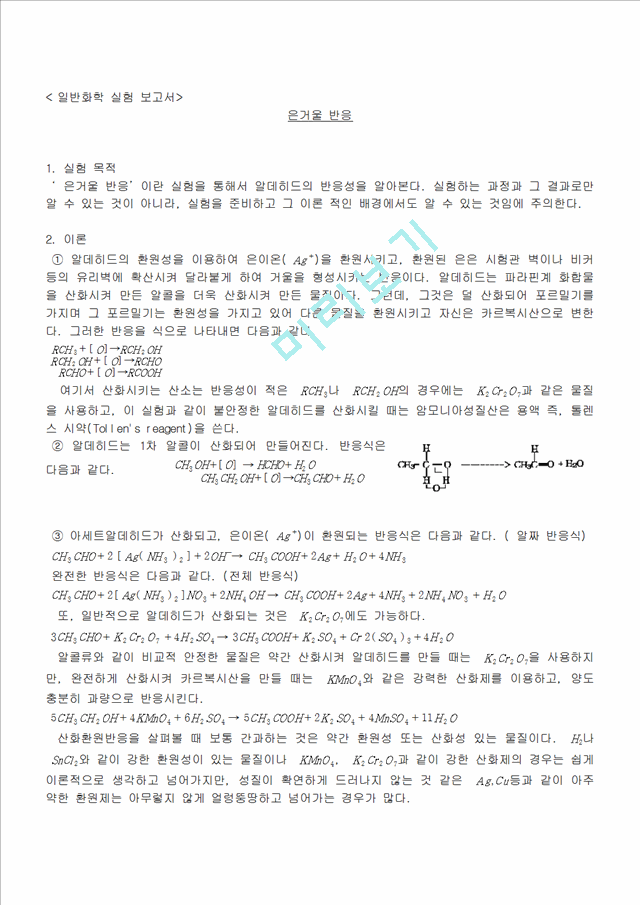 은거울반응 실험보고서.hwp