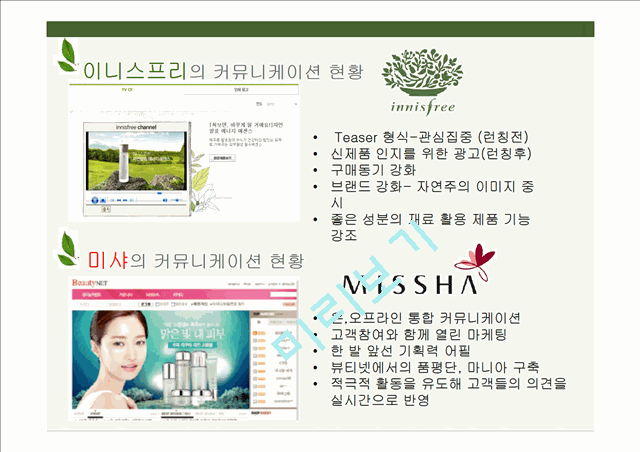 이니스프리 innisfree 마케팅커뮤니케이션 전략분석과 이니스프리 광고전략 제안 PPT.pptx