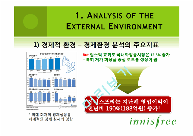 이니스프리(innisfree)의 상황분석,내부역량과 상황분석,세분화된 고객파악 및 마케팅전략.pptx