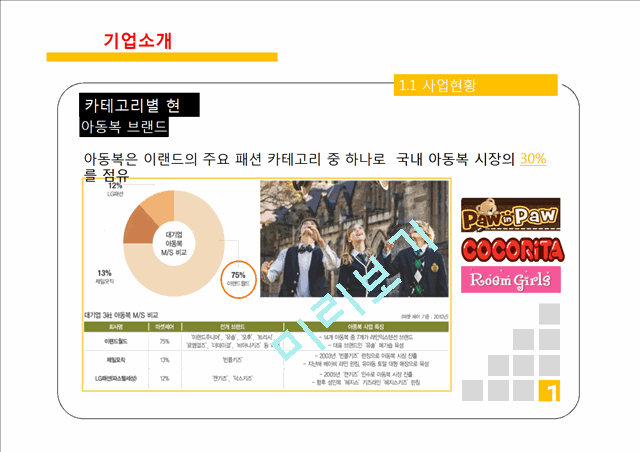 이랜드 ELAND 기업분석과 이랜드 SPA진출 마케팅 성공,실패사례(MIXXO) 분석및 향후 새로운전략 제안 PPT.pptx