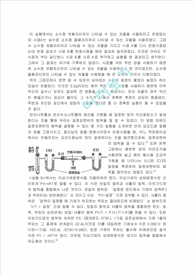 일정성분비의 법칙관련 실험보고서.hwp