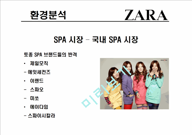 자라(ZARA)의 기업소개와 환경,가치사슬,SWOT분석,성공요인 및 당면과제.pptx