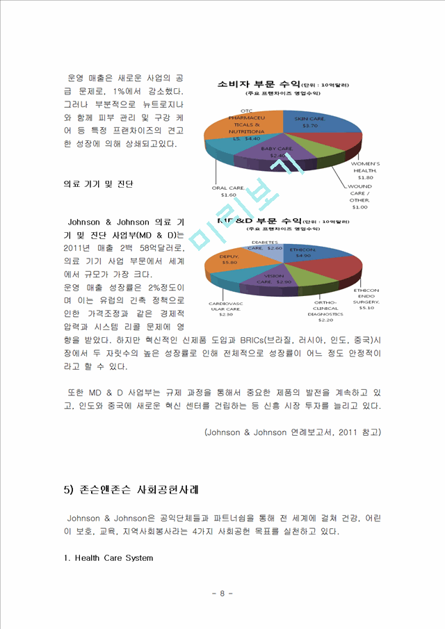 존슨앤존슨 기업성장 경영전략분석과 존슨앤존슨 성공요인분석및 존슨앤존슨 사회공헌사례분석.hwp