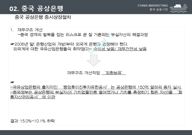 중국 금융시장,중국 공상은행,중국 금융시장 현황,홍콩 상하이 은행,핑안보험 5C 분석,중국 내수시장.pptx