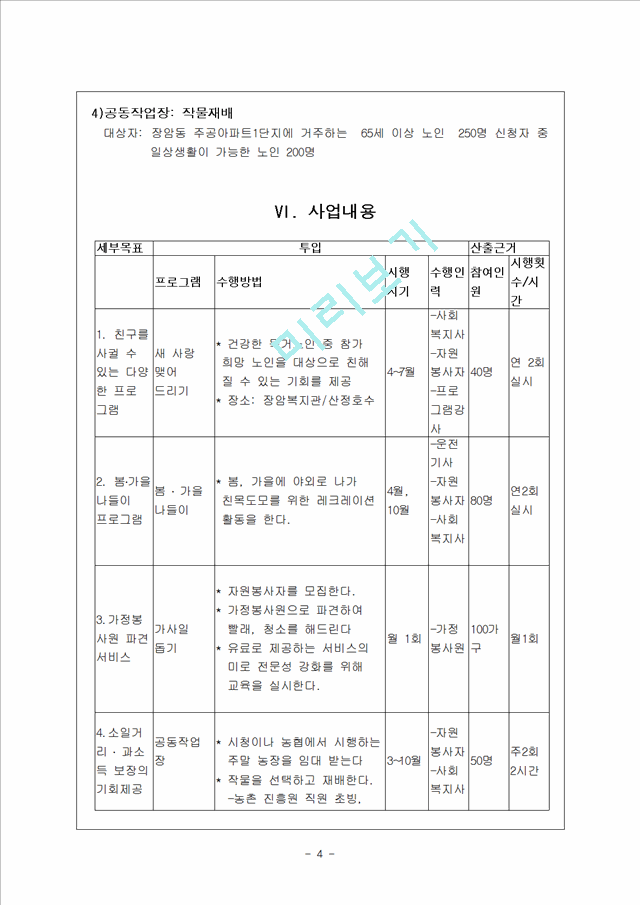 지역사회 사업계획서 (주제 독거노인 무력감을 해소하기 위한 사업).hwp