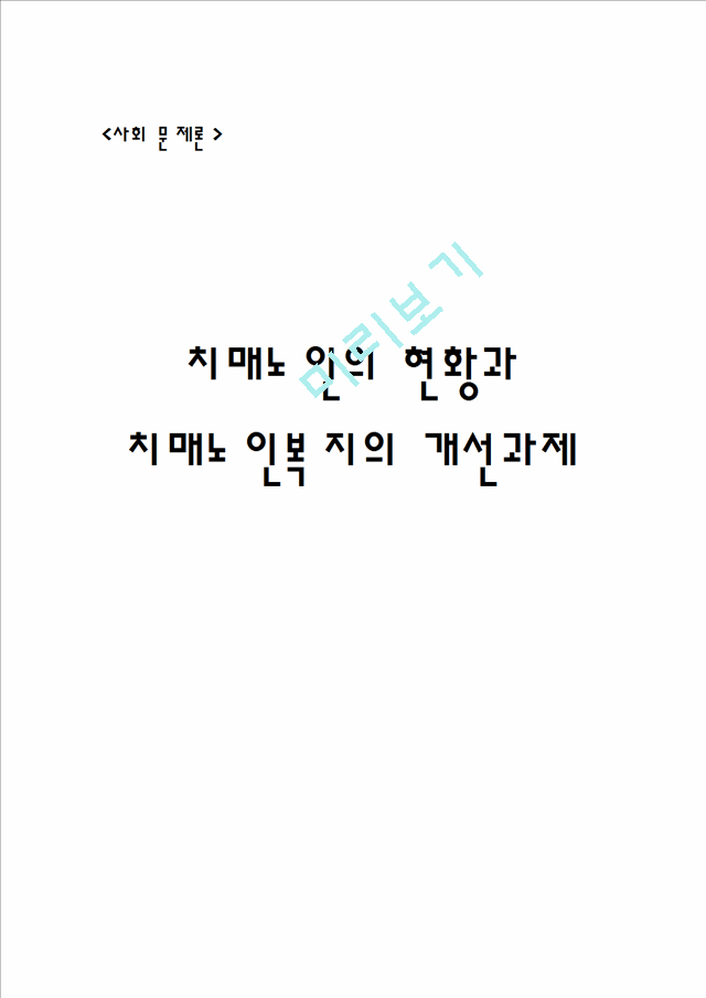 치매노인의 현황과 치매노인복지의 개선과제.doc