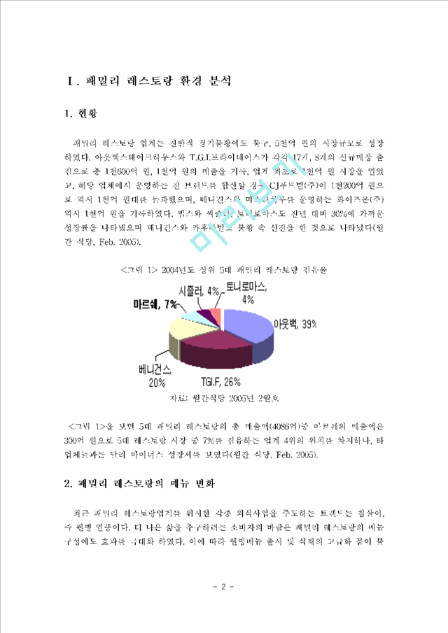 패밀리 레스토랑과 마르쉐의 환경 분석.hwp