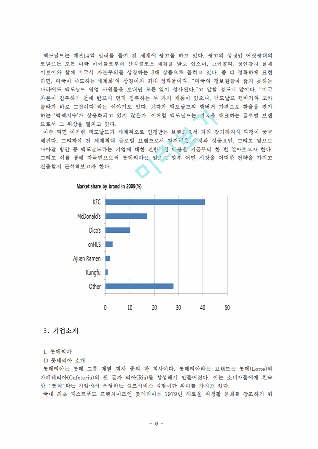 패스트푸드산업 현황,롯데리아,맥도날드,마케팅사례,브랜드마케팅,서비스마케팅,글로벌경영,사례분석,swot,stp,4p.hwp