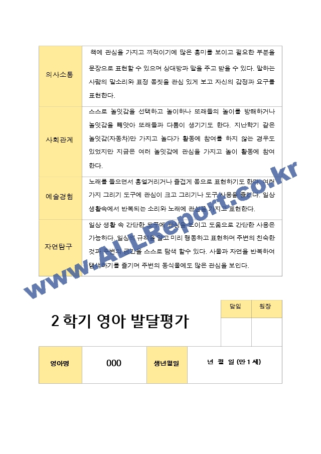 평가제 만1세 10명 2학기 영아발달평가.hwp