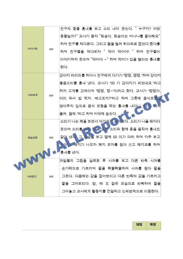 평가제- 만 1세 12명 2학기 영아관찰일지와 부모상담일지.hwp