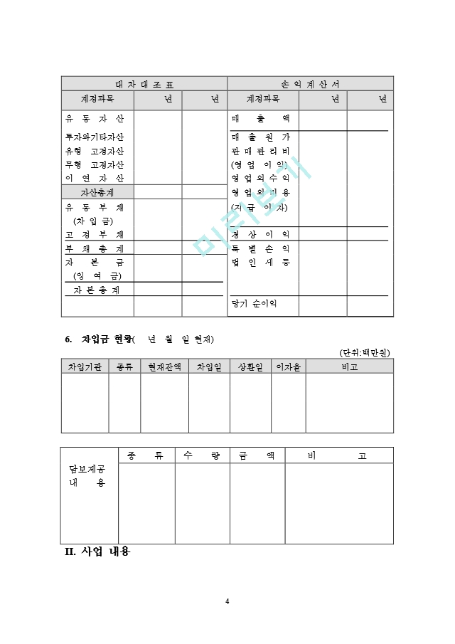 포멀한 사업계획서 틀(양식).doc