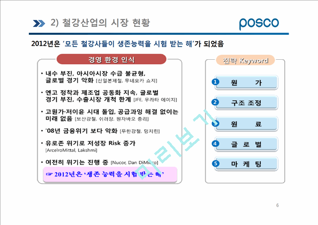 포스코 POSCO 기업분석및 해외진출위한 마케팅전략분석및 포스코 새로운 마케팅전략 제안.pptx