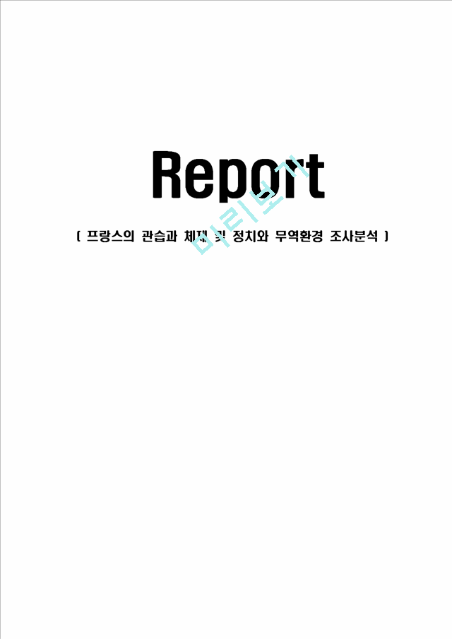 프랑스의 관습과 체제 및 정치와 무역환경 조사분석.hwp