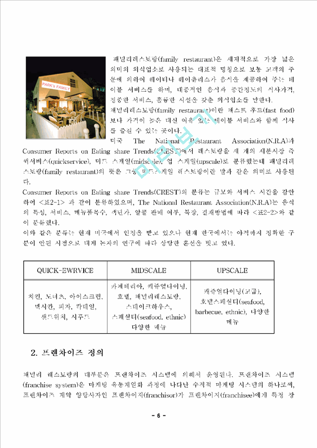 프랜차이즈마케팅전략,패밀리레스토랑 프랜차이즈,패밀리레스토랑분석,프랜차이즈사례.hwp