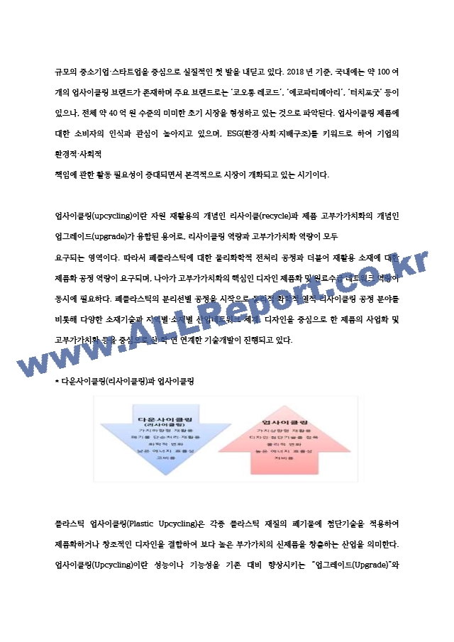 플라스틱 업사이클링 요약 레포트.hwp