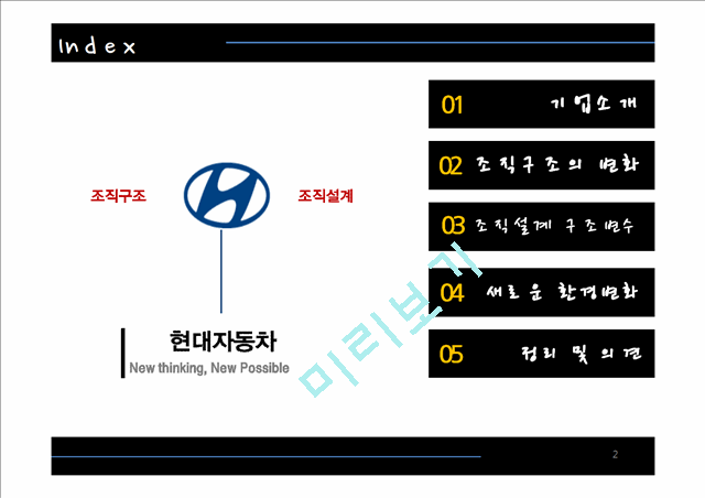 현대자동차의 기업소개와 조직구조의 변화,조직설계 구조변수,새로운 환경변화.pptx