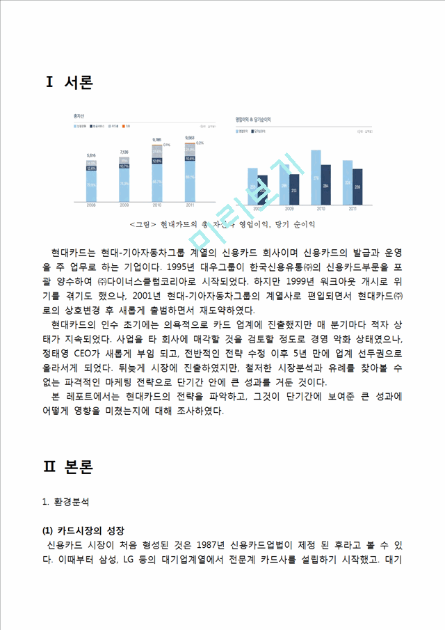 현대카드 경영전략분석과 현대카드 해외진출전략분석 (vs 삼성카드와 비교분석).hwp