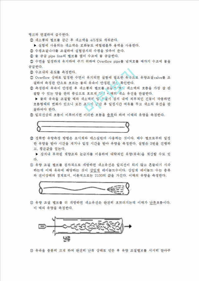 화학공학 실험 - 레이놀즈수 측정.hwp