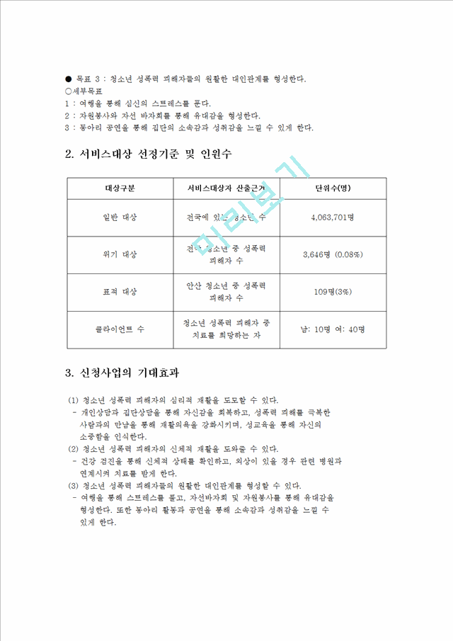 (프로포절) 청소년 성폭력 피해자들의 사회적 재활과 원활한 대인관계를 위한 프로그램 (프로그램 명 - 파워짱! 1318).hwp