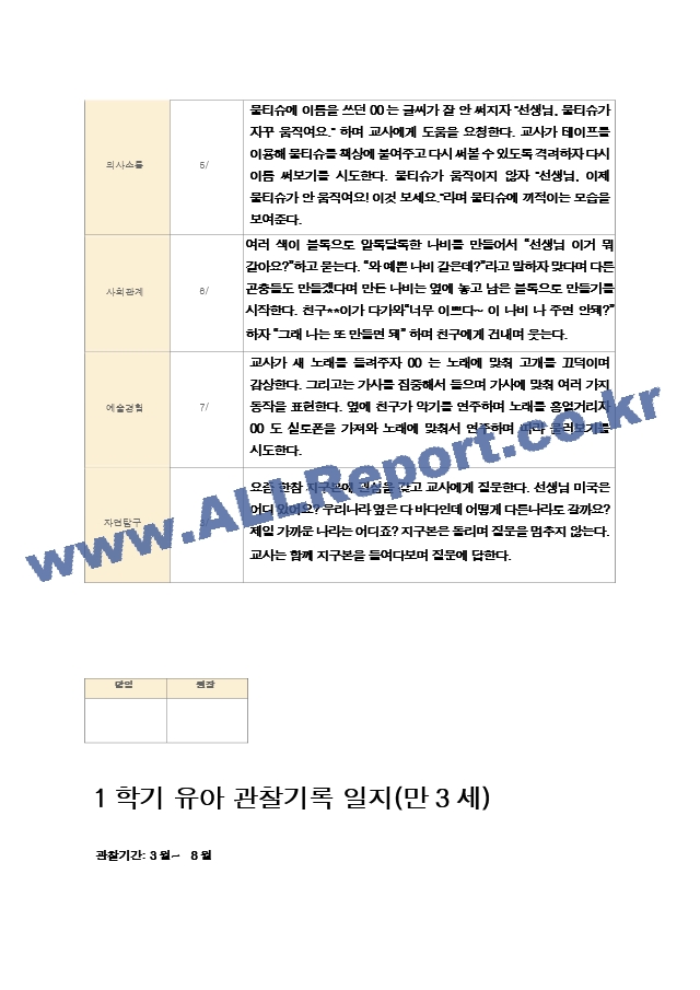 1학기 유아 관찰기록 일지 만3세 11명.hwp