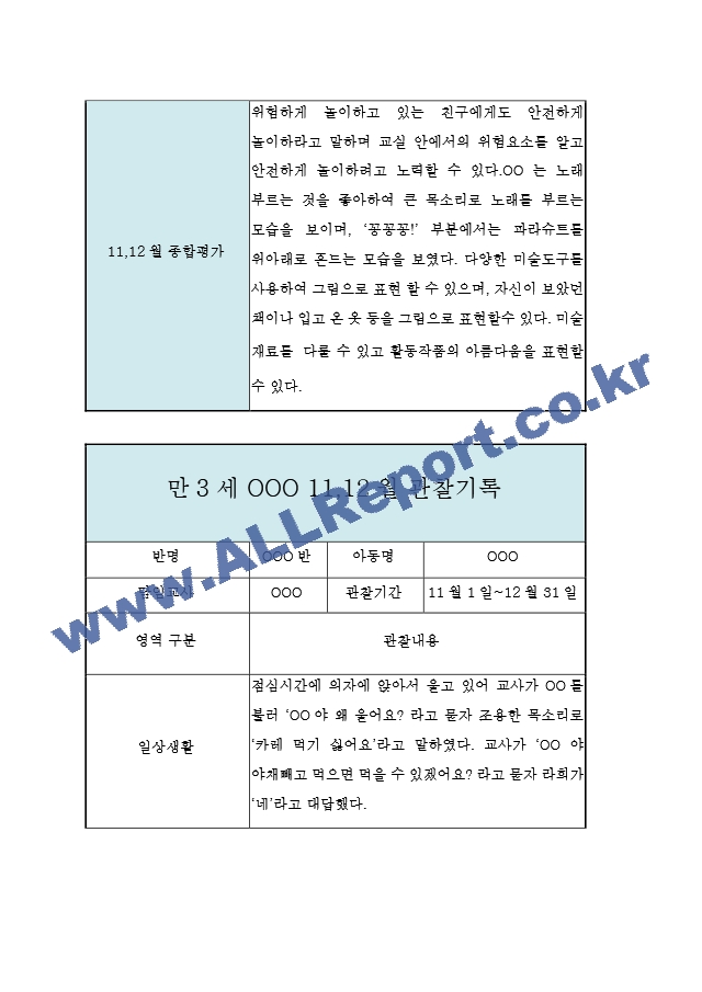 11월,12월 만3세 놀이일상 관찰일지.hwp