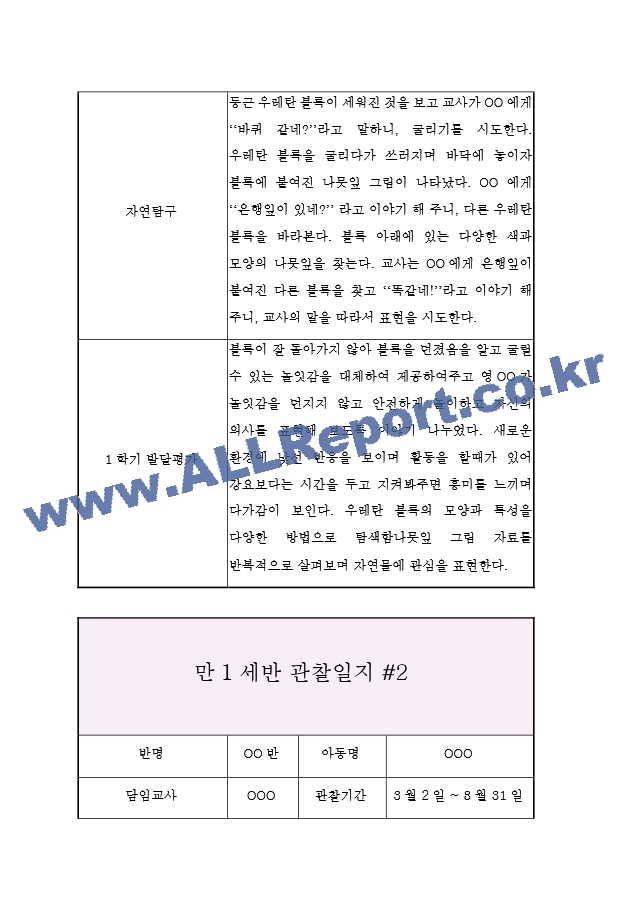 3세 (만1세) 관찰일지&발달평가 (3월부터 8월 관찰일지).hwp