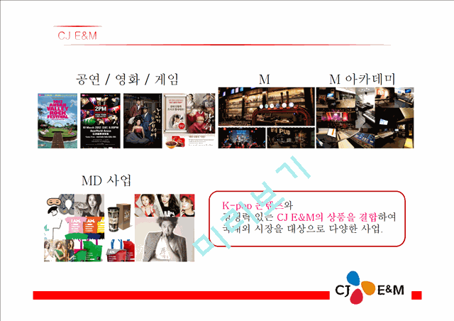 CJ E&M 마케팅 SWOT,STP,4P 전략분석과 CJ E&M 기업 경영전략분석 PPT(2).pptx