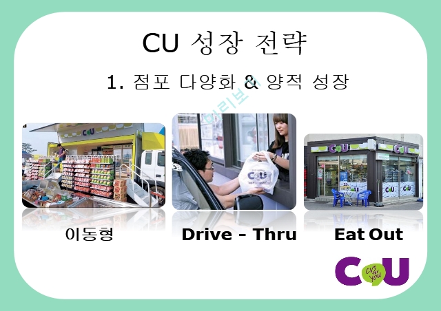 CU,편의점,CU의사회적이슈,CU 언더 커버 보스,CU 성장 전략,소형소매점,CU연혁.pptx