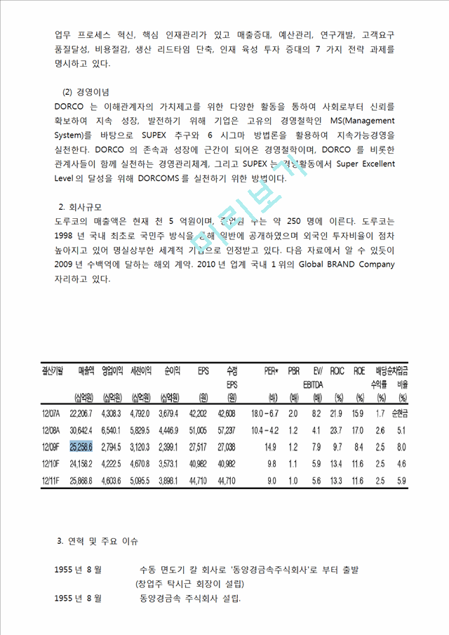 DORCO 도루코 경영분석 및 마케팅전략.해외진출.docx