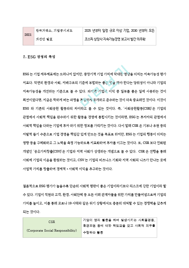 ESG 경영의 특징과 사례 및 ESG 경영 시대 기업의 대응방안.hwp