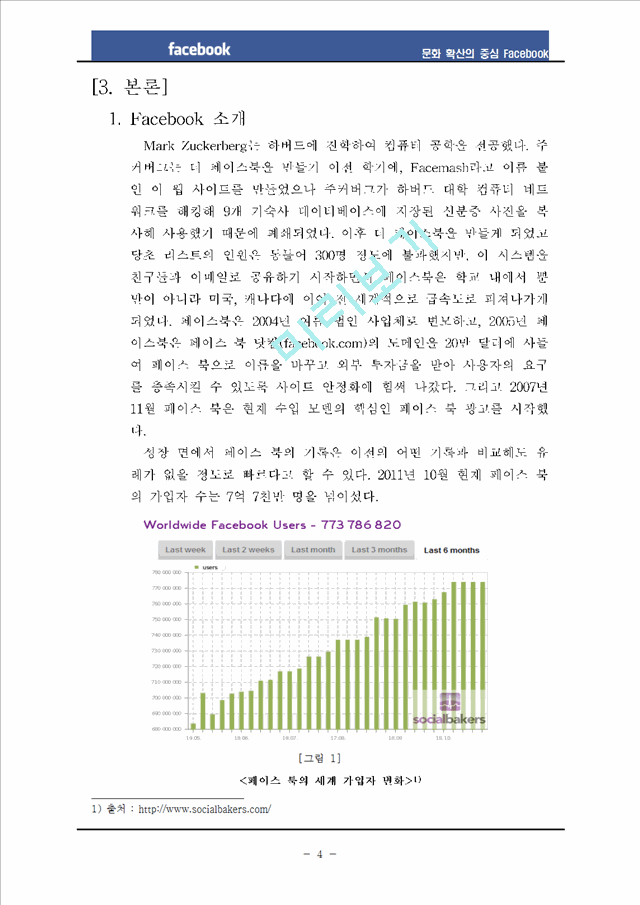 Facebook 페이스북 성공요인분석과 페이스북 기업분석및 수익구조분석페이스북 SWOT분석과 향후수익창출방안제안과 페이스북 향후성장요인분석.hwp