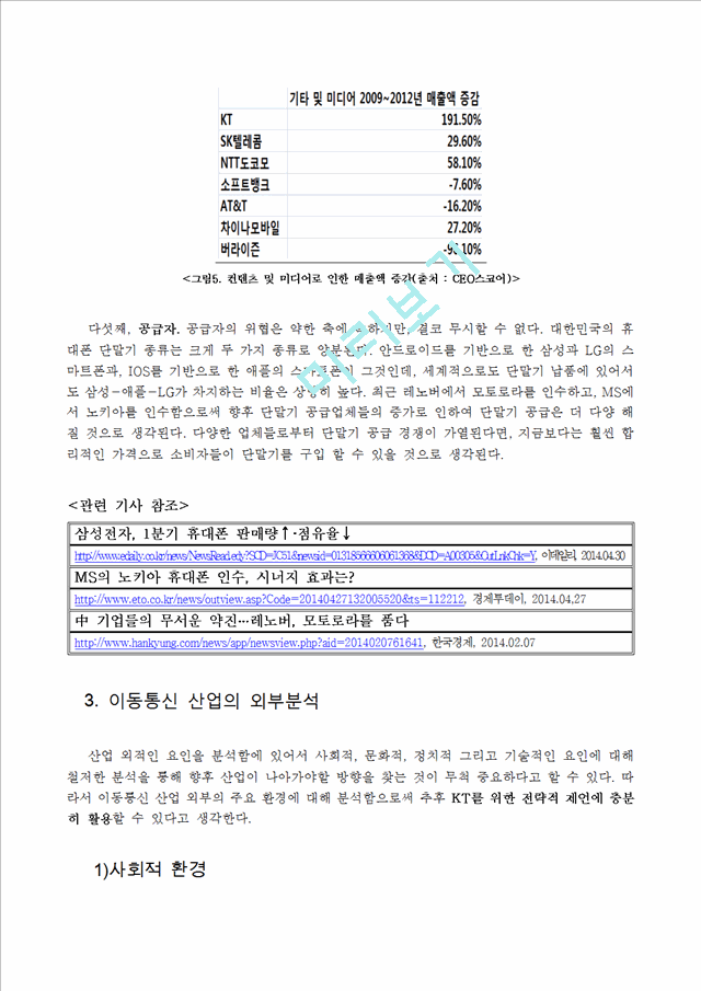 KT 기업분석과 경영전략분석및 KT SWOT분석과 현 문제점분석및 KT 새로운 경영전략 제안 레포트.hwp