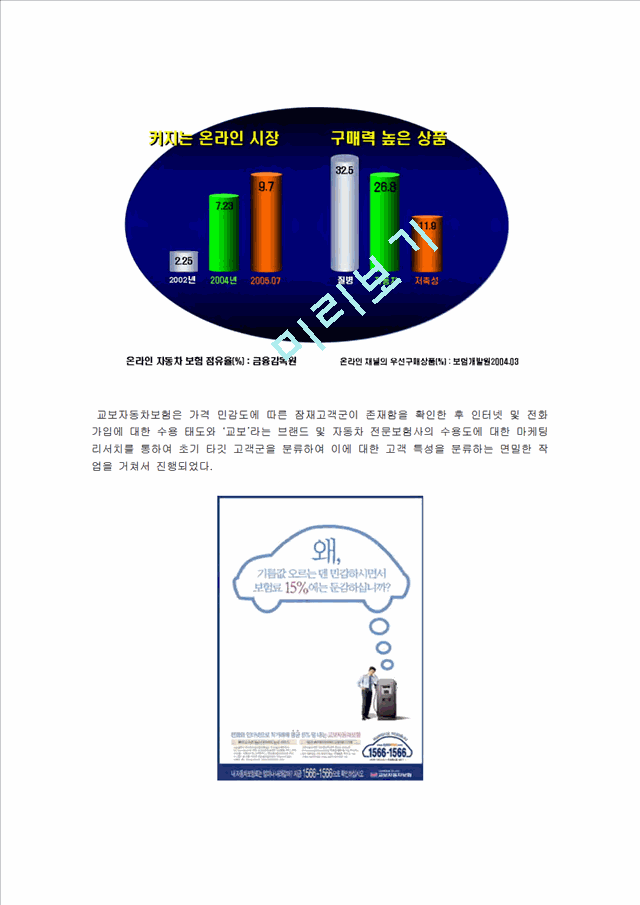 교보자동차보험의성공사례,블루오션전략,자동차보험시장,교보자동차보험시장분석및Spt전략경영경제레포트